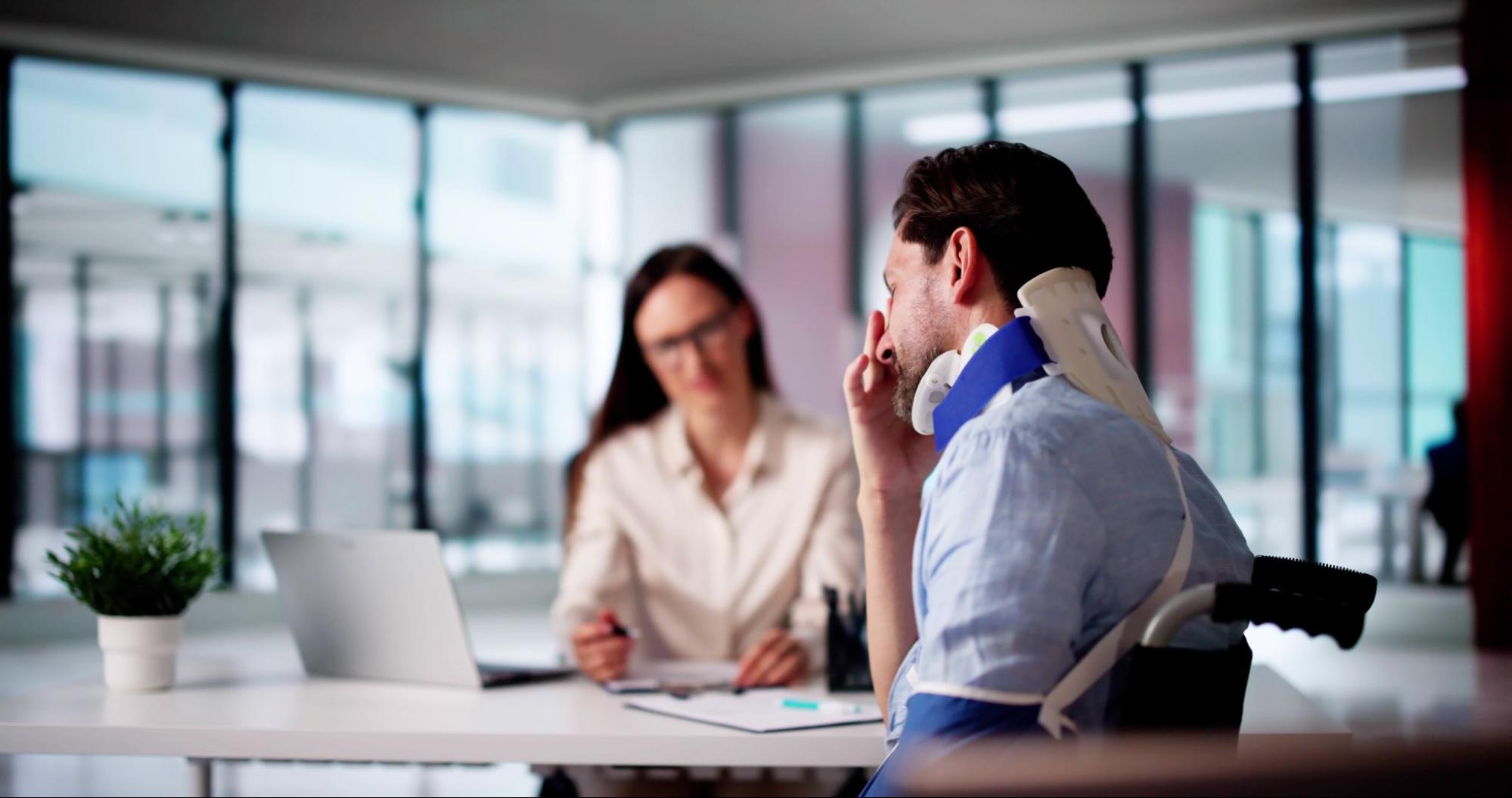 Lawyer talking with their client
